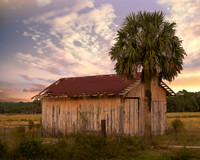 Hay Barn at Sunset